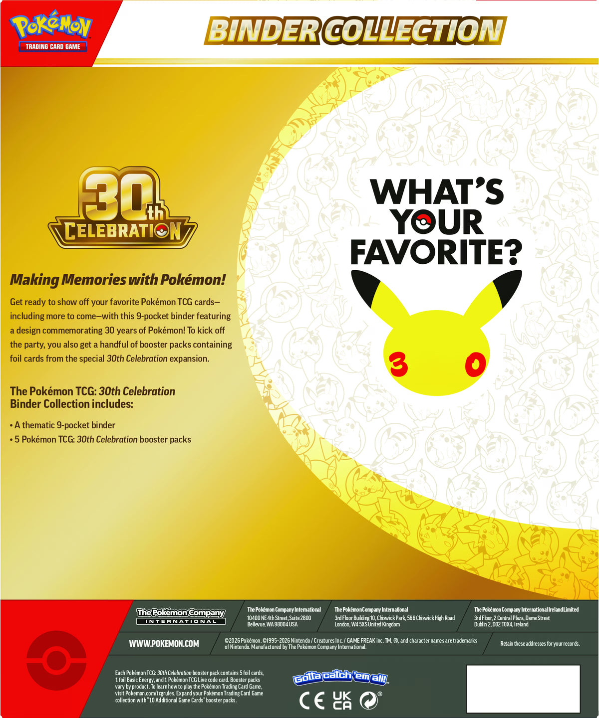 Pokémon TCG - 30th Celebration - Binder Collection Box