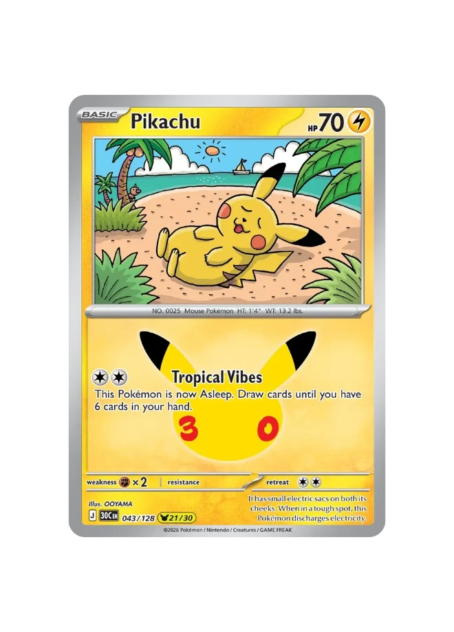 Pokémon TCG - 30C EN 043/128 - 21/30 - Pikachu