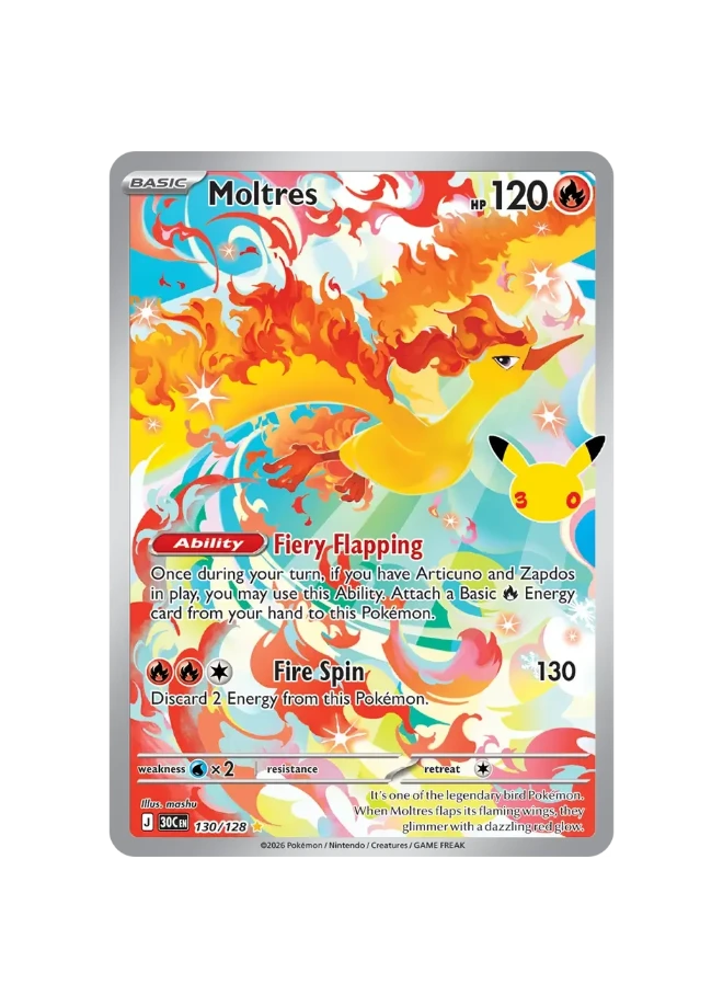 Pokémon TCG - 30C EN 130/128 - Moltres