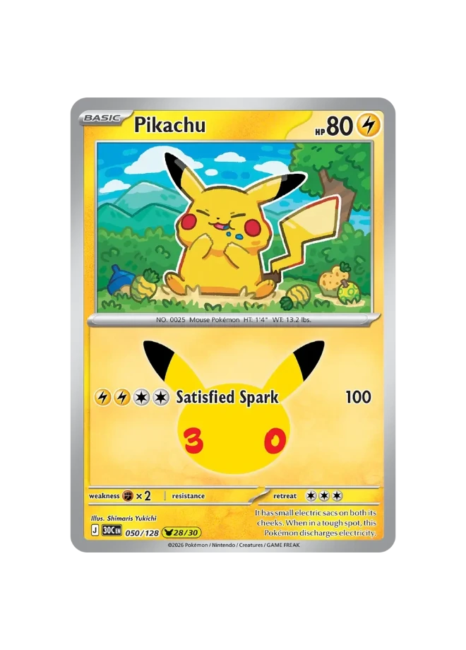 Pokémon TCG - 30C EN 050/128 - 28/30 - Pikachu