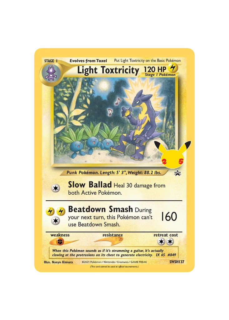 Pokémon TCG - 25th Celebrations EN SWSH137/123 - Light Toxtricity