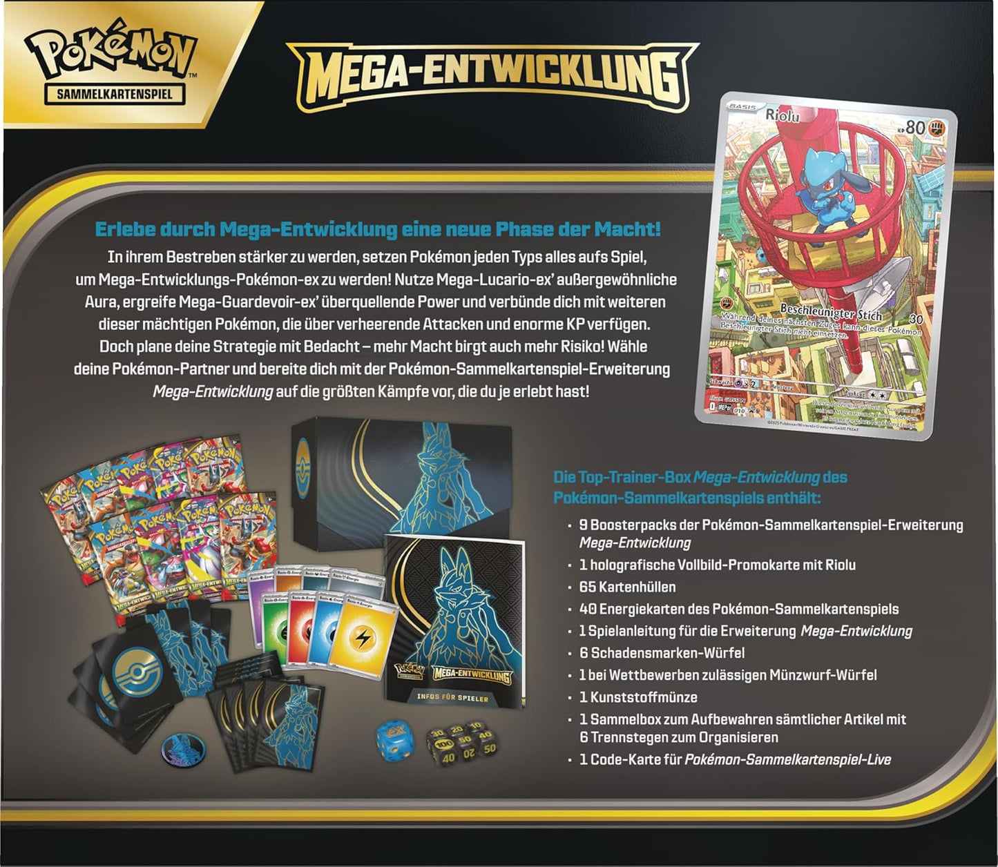 Pokémon TCG - Top Trainer Box - Mega Evolution Lucario (DE) 2025