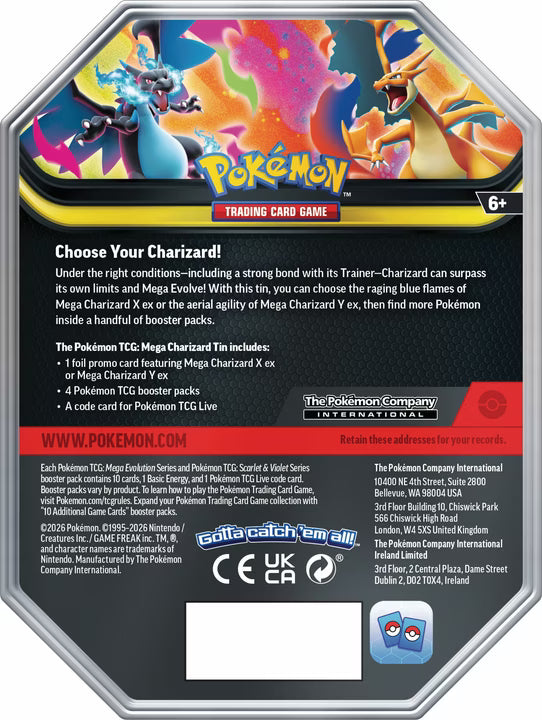 Pokémon TCG - Mega Charizard X EX TIN (EN) 2026