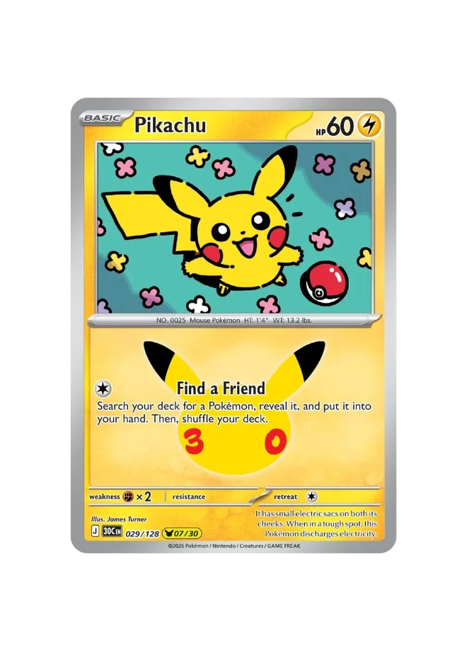 Pokémon TCG - 30C EN 029/128 - 07/30 - Pikachu