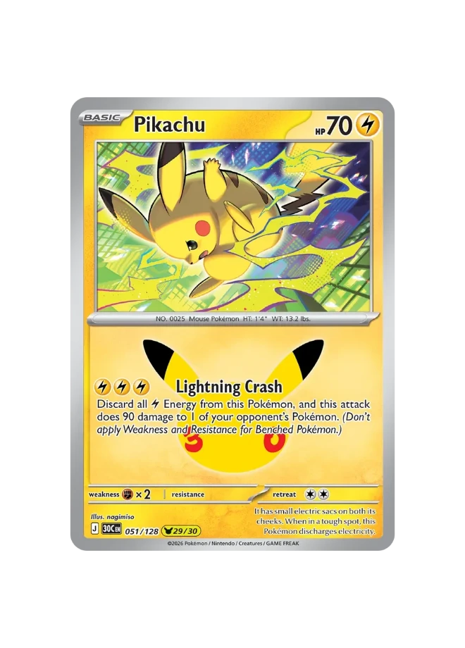 Pokémon TCG - 30C EN 051/128 - 29/30 - Pikachu