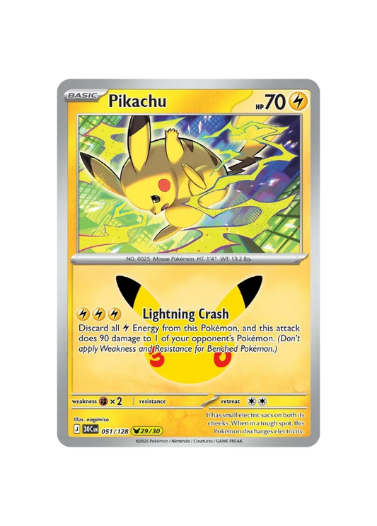 Pokémon TCG - 30C EN 051/128 - 29/30 - Pikachu