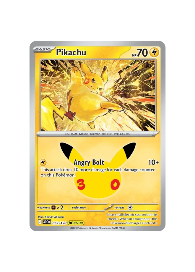 Pokémon TCG - 30C EN 052/128 - 30/30 - Pikachu