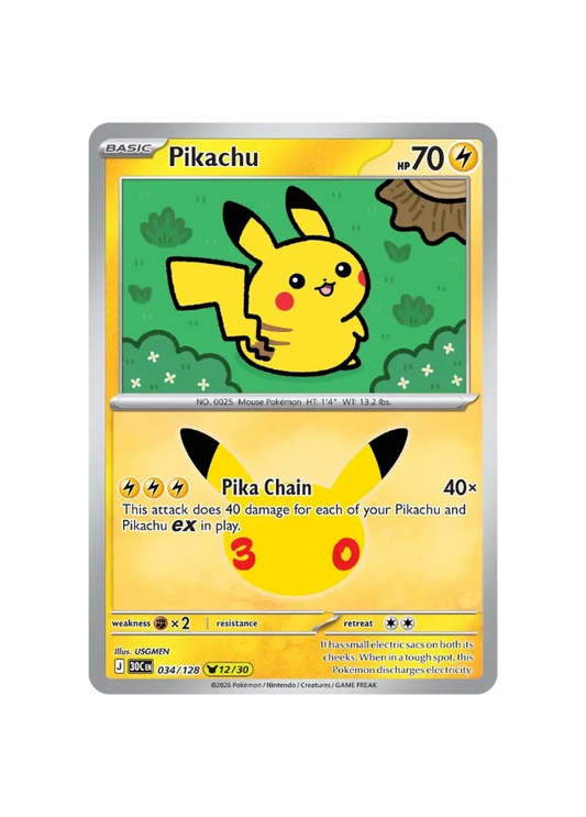 Pokémon TCG - 30C EN 034/128 - 12/30 - Pikachu