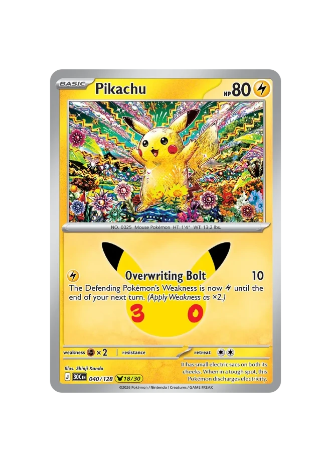 Pokémon TCG - 30C EN 040/128 - 18/30 - Pikachu