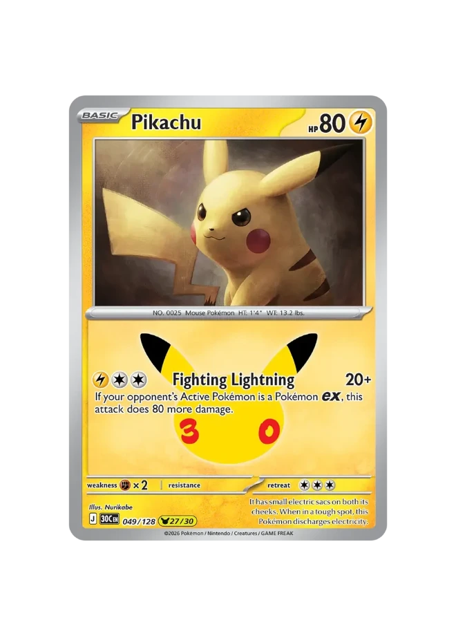 Pokémon TCG - 30C EN 049/128 - 27/30 - Pikachu