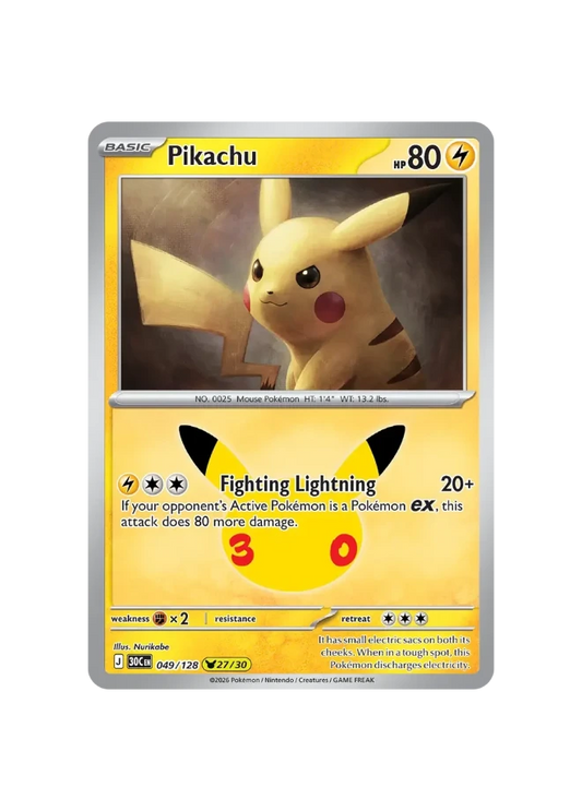 Pokémon TCG - 30C EN 049/128 - 27/30 - Pikachu
