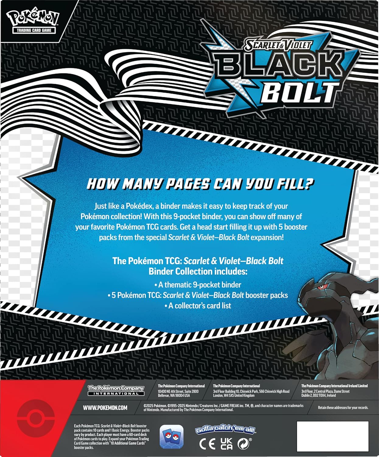 Pokémon TCG - Black Bolt Binder Collection Box (EN) 2025