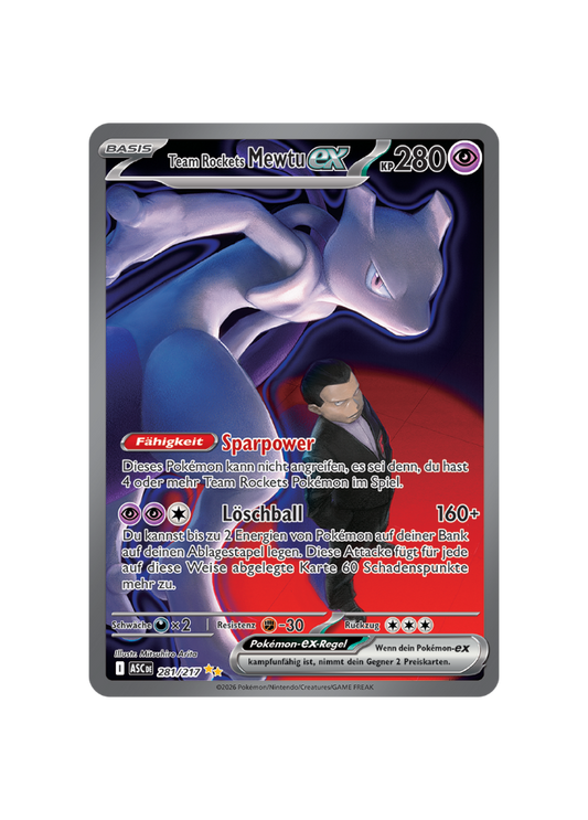 Pokémon TCG -  ASC DE 281/217 - Team Rockets Mewtu EX