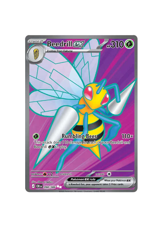 Pokémon TCG - CRI EN 098/086 - Beedrill EX