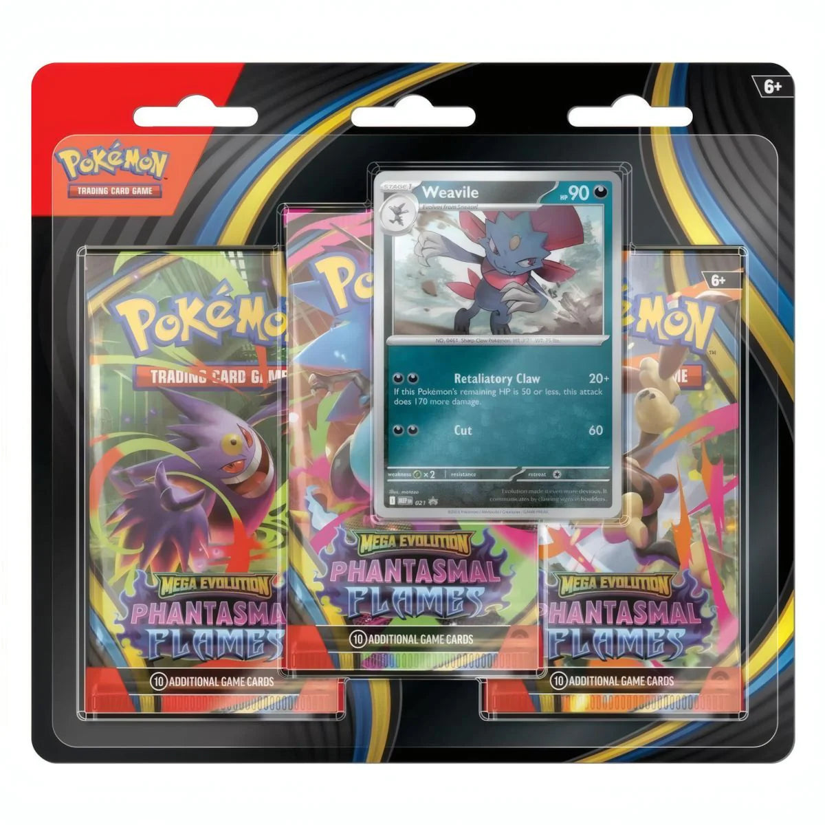 Pokémon TCG - Phantasmal Flames Weavile 3er Promo Booster  Blister Pack (EN) 2025