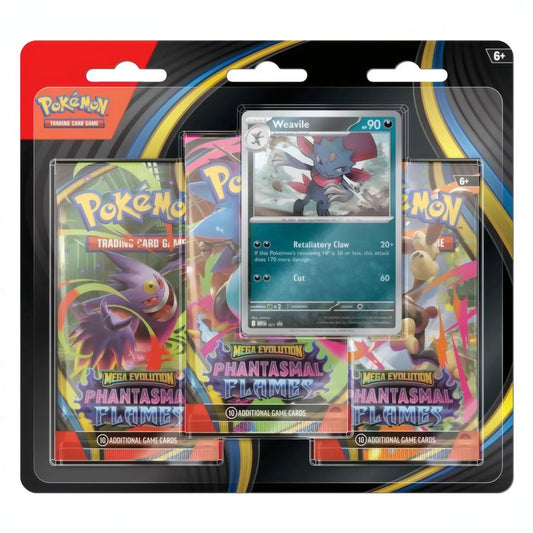 Pokémon TCG - Phantasmal Flames Weavile 3er Promo Booster  Blister Pack (EN) 2025