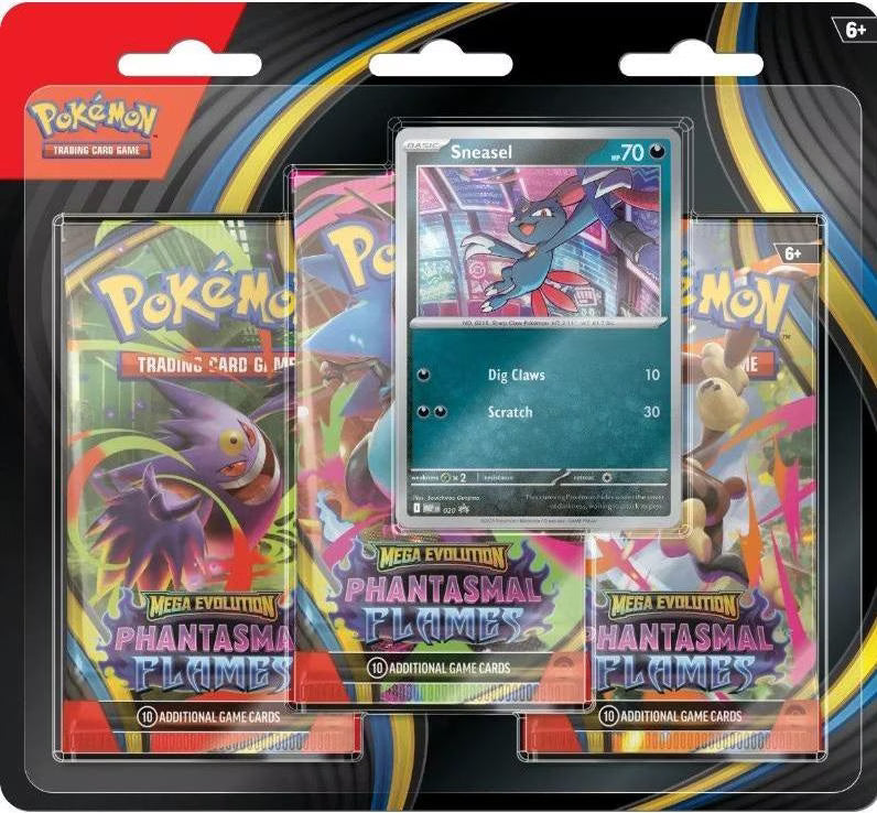 Pokémon TCG - Phantasmal Flames Sneasel 3er Promo Booster Blister Pack (EN) 2025