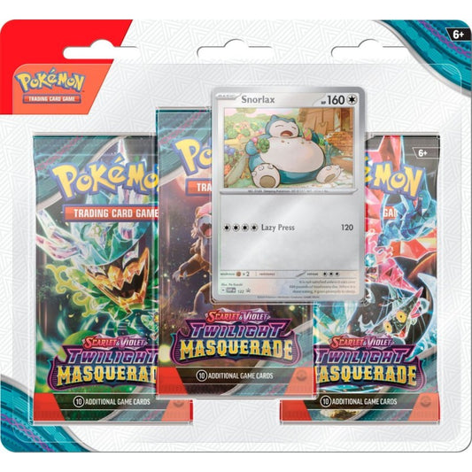 Pokémon TCG - Twilight Masquerade Snorlax 3er Promo Booster Blister Pack (EN) 2024