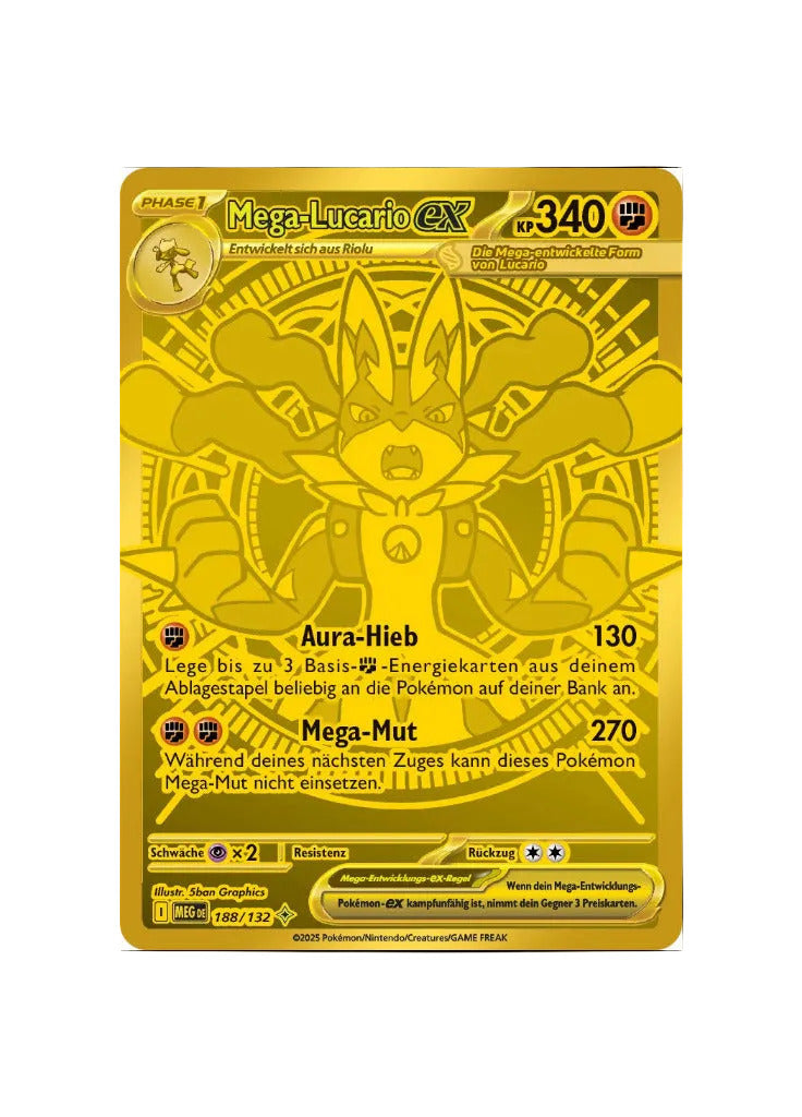 Pokémon TCG - MEG DE 188/132  - Mega Lucario EX Gold