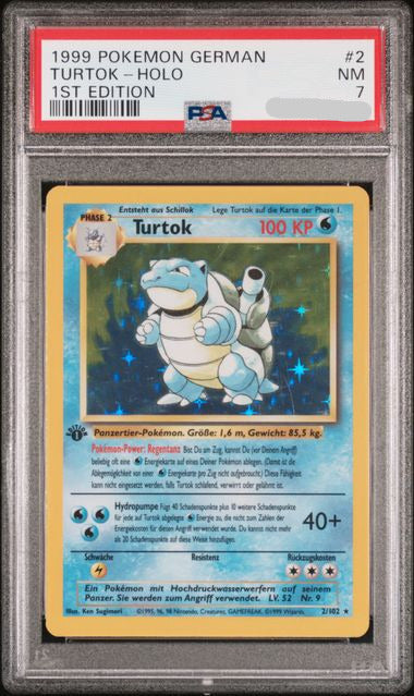 Pokémon TCG - 1999 POKEMON GERMAN #2 TURTOK-HOLO 1ST EDITION PSA 7